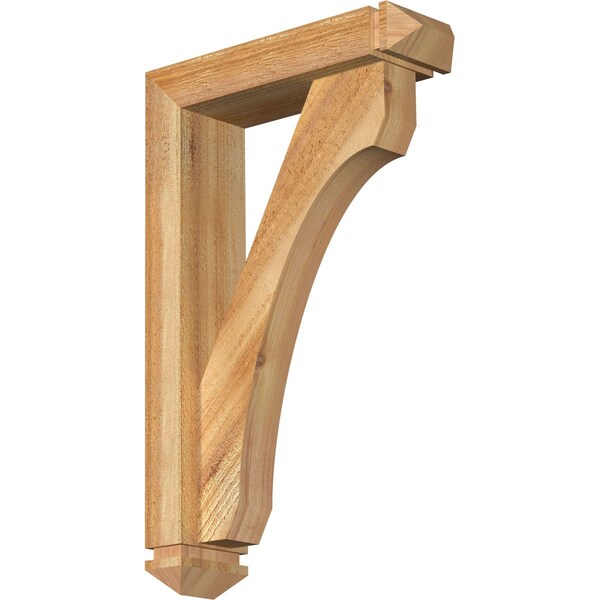 Ekena Millwork Legacy Arts and Crafts Rough Sawn Bracket w/ Offset Brace, Western Red Cedar, 4"W x 14"D x 22"H BKT0402X14X22LEC03RWR - main